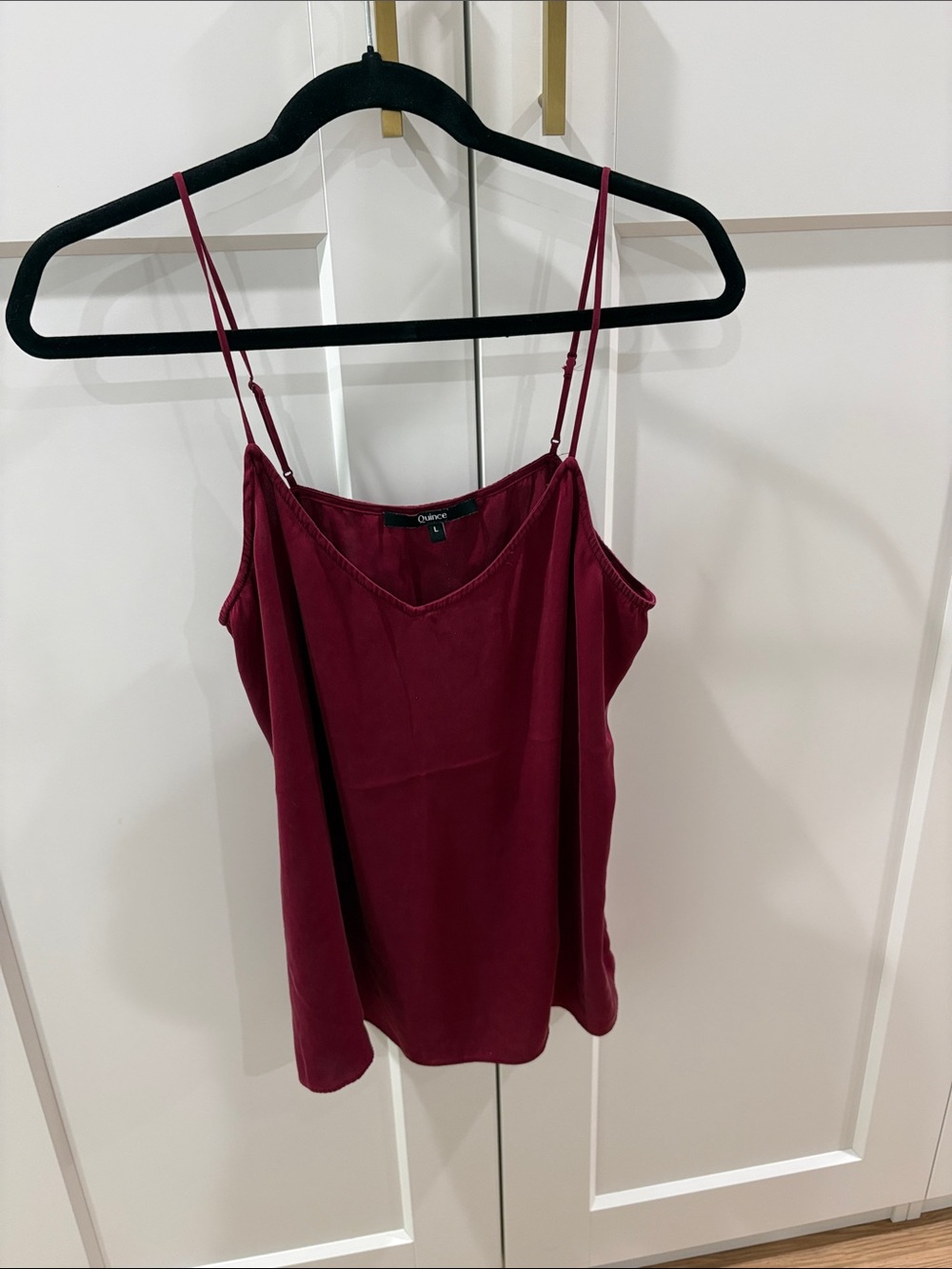 Quince Cranberry Red Washable Silk Camisole
